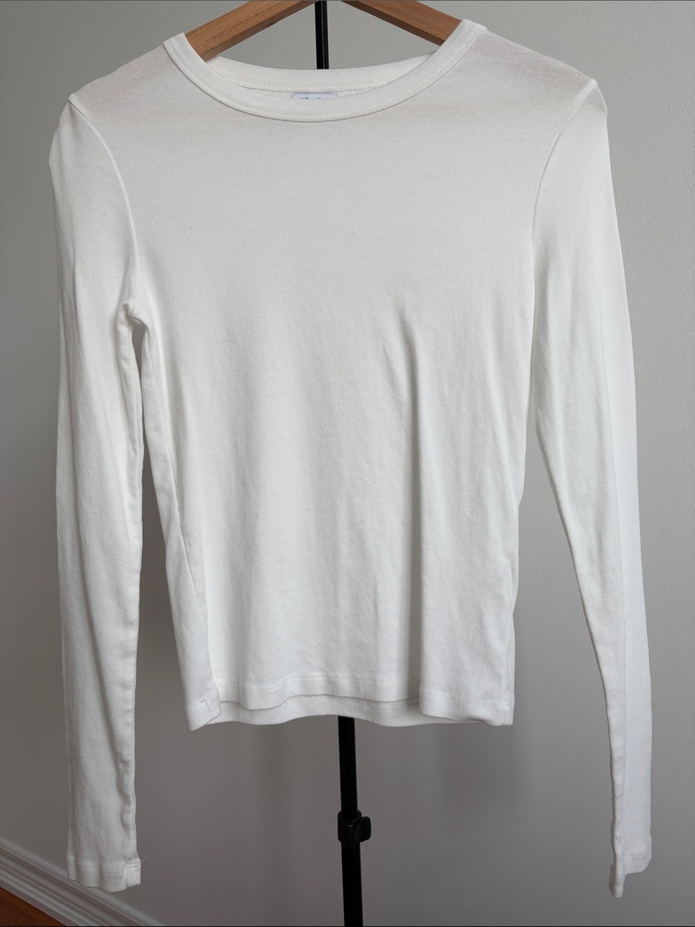 St. Agni Organic Cotton Long Sleeeve Top White Small